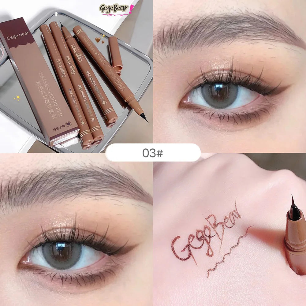 Gege Bear Liquid Eyeliner Pen Waterproof, Smudge-proof, Fast and Precise Makeup, Quick and Smooth Drying Qme GX1055-3