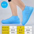 2pcs Waterproof Non-slip Silicone Shoe High Elastic Wear-resistant Unisex Rain Boots for Outdoor Rainy Day Reusable Shoe Cover Qme Blue M
