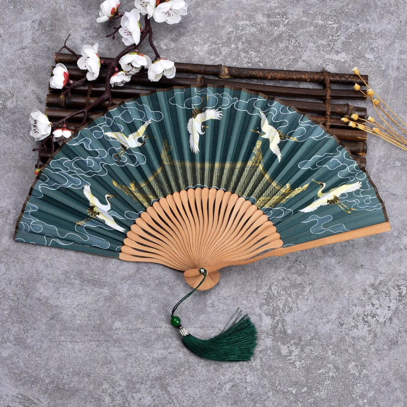 Chinese Style Ladies Portable Small Fan Gift Folding Fan Dance Hanfu Folding Fan Qme style 1