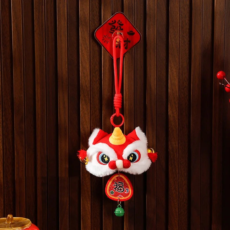 Cartoon Lion Dance Keychain Awakened Lion Chinese Style Lion Dance Pendant Doll Year Of Horse Chinese New Year Gift Qme style 8