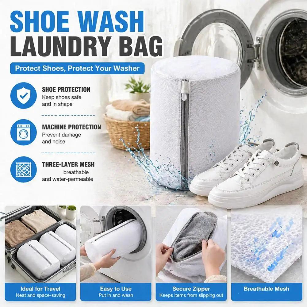 Sports Shoe Washing Bag Reusable Mesh Laundry Bags Sneakers Running Qme