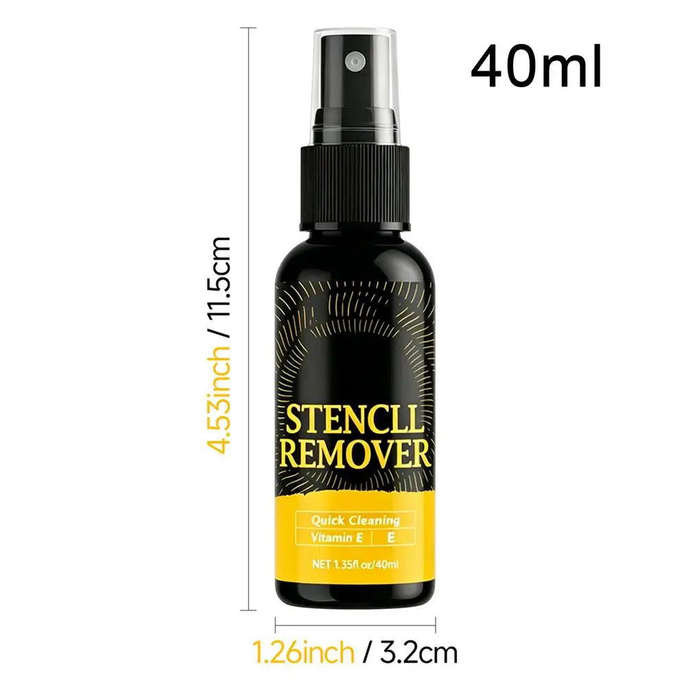 Stencil Removal Spray Portable Safe Lightweight 40ml Ink Cleansing Mist for Men and Women Home Body Art Studio Dormitory Travel Qme 40ml