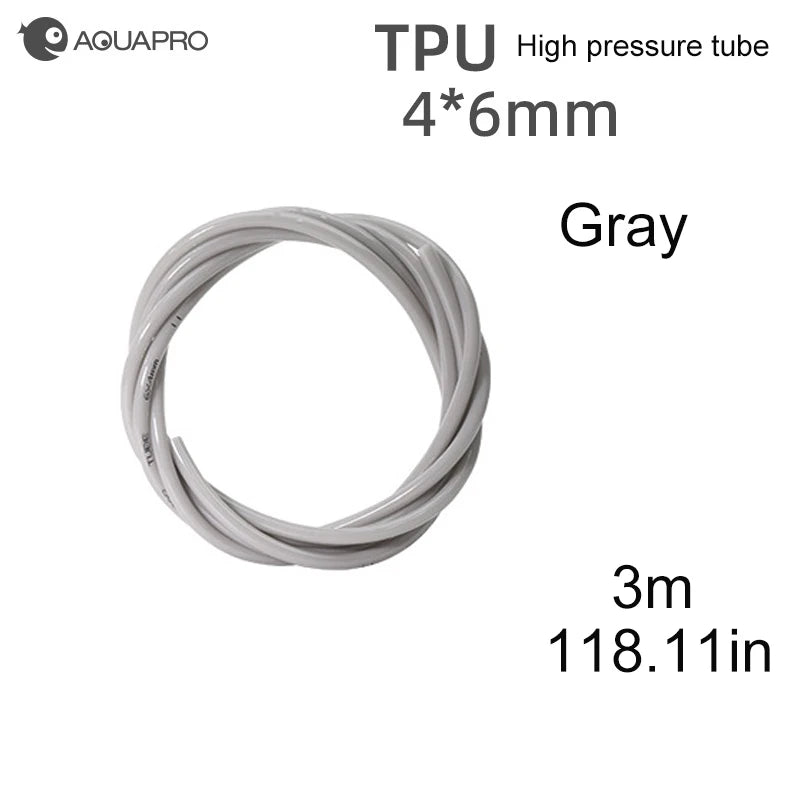 AQUAPRO High Pressure Air Hose CO2 Pipe Carbon Dioxide Tube Aquascape Fish Tank Aquarium Oxygen Pump Hose Accessories Akvarium Qme TPU Gray