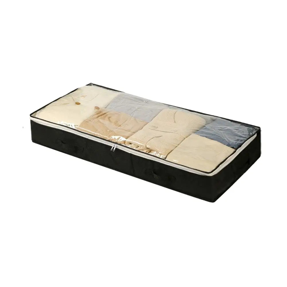 Foldable Underbed Storage Bags Closet Organizers Bins Bed Bottom Bag Qme black