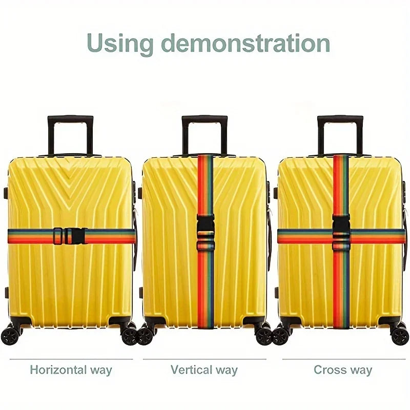 1 Pack Adjustable Luggage Strap, Suitcase Belt, Bright Color Travel Packing Strap With Quick Release Buckle Qme