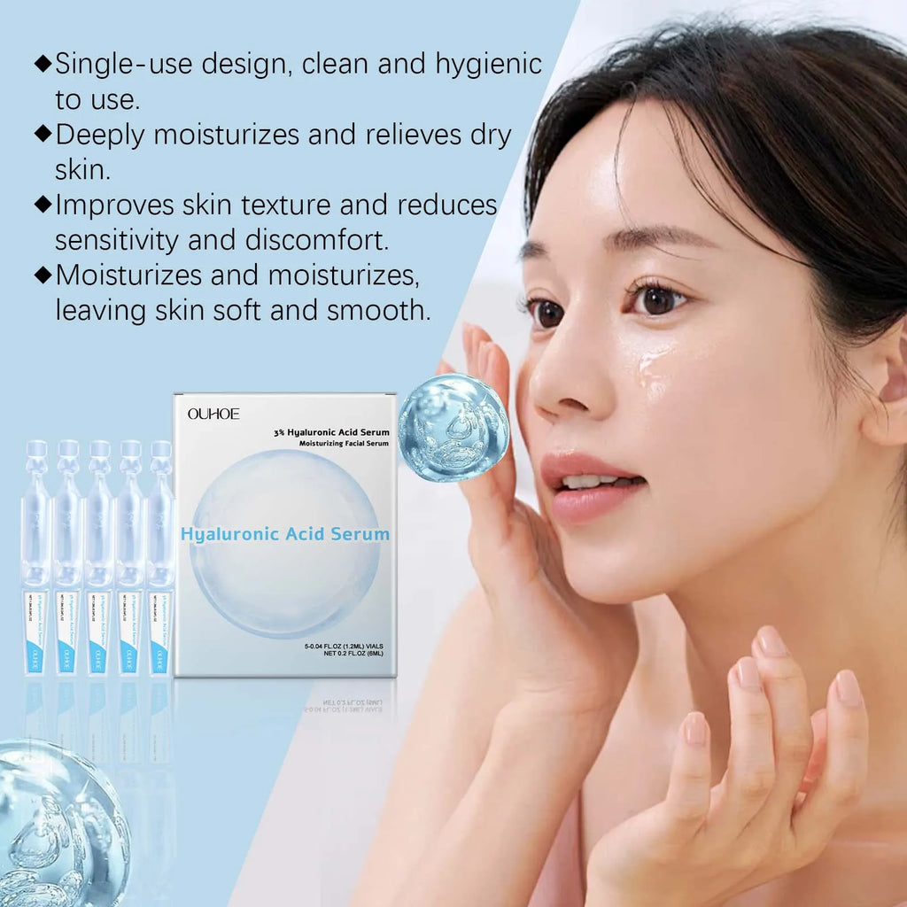 3%Hyaluronic Acid Serum Hydrating Nourishing Pore Shrink Brightening Moisturizing Smoothing Facial Essence for Plump Glowing Ski Qme