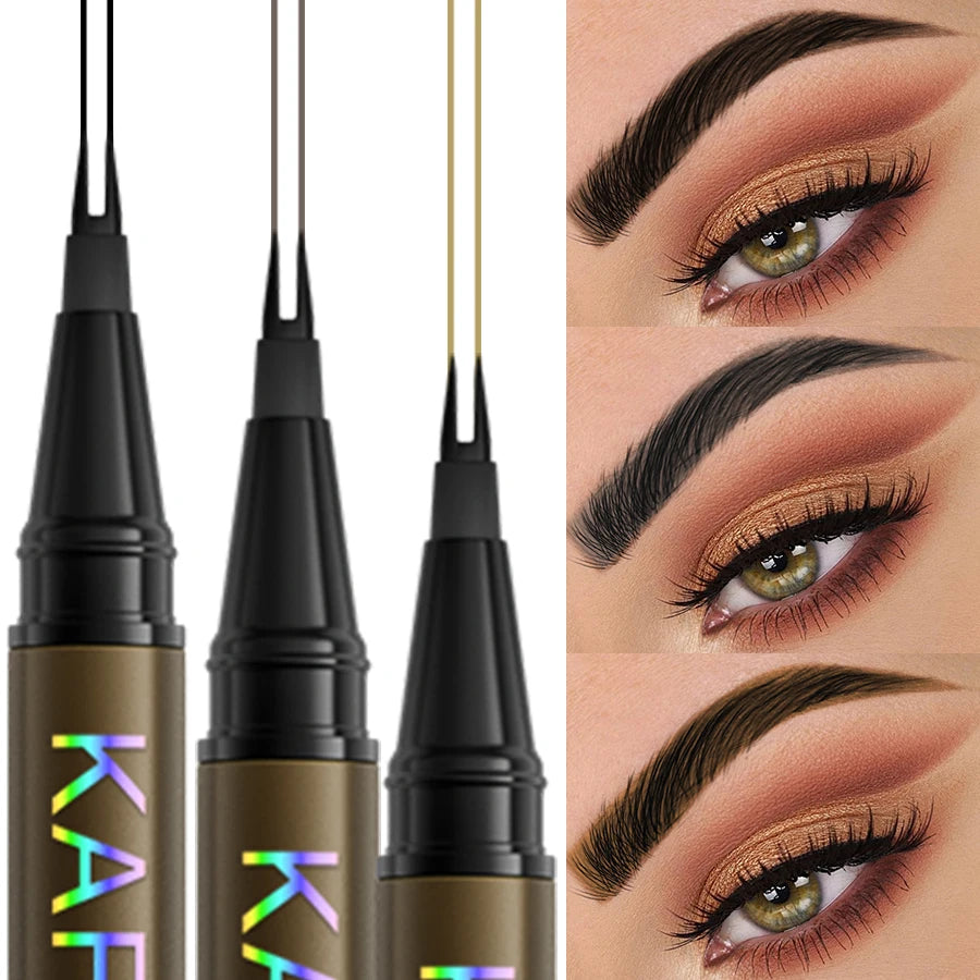 8 Colors 2 Fork Microblading Eyebrow Pen Waterproof Liquid Eye Qme