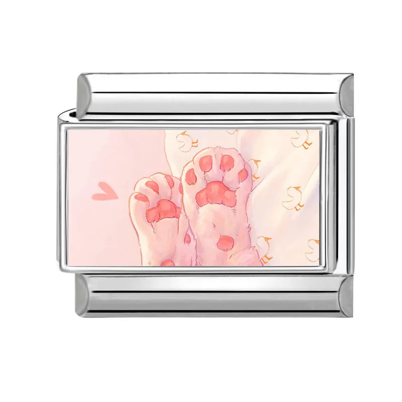 Fashion Green Grassland Daisy Flowers Cats Series Italian Charms Fit 9mm Stainless Steel Women Fashion Bracelet DIY Jewelry Gift Qme Style 24