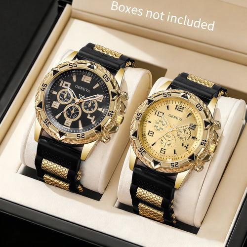 1/2PCS Fashion Silicone Strap Men Business Watches Quartz Watch Wristwatch For Man Clock Reloj Hombre (Without Box) Qme A No