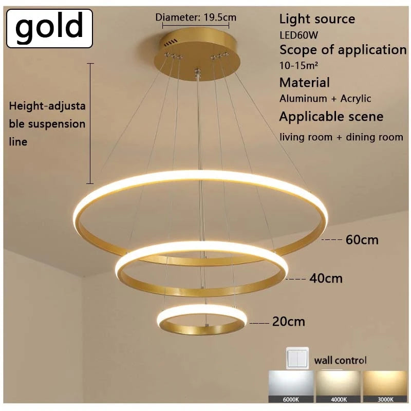 Modern dining room chandelier simple advanced sense of living room chandelier creative personality bedroom chandelier Qme Gold