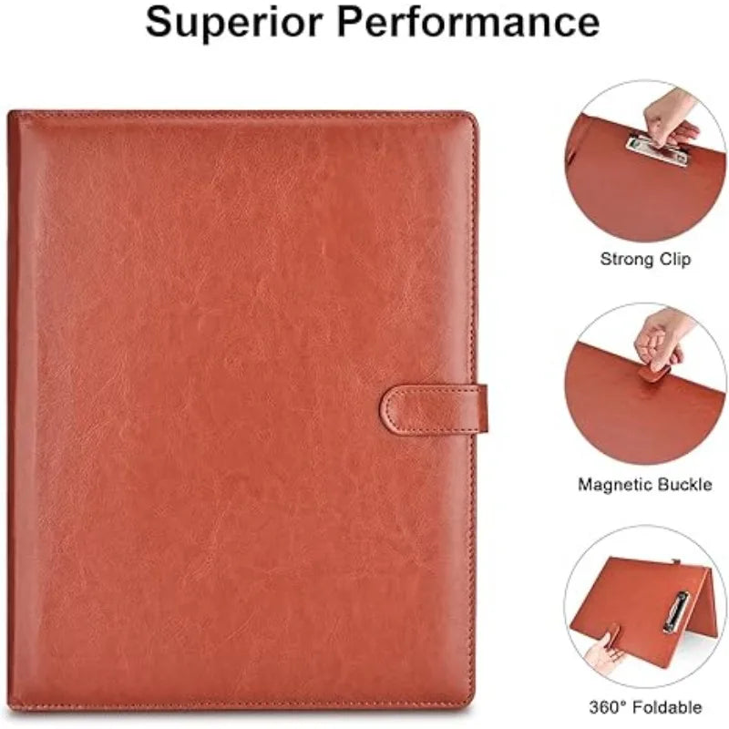 Faux Leather Writing Portfolio Clipboard Cover A4 Letter Legal Pad Qme
