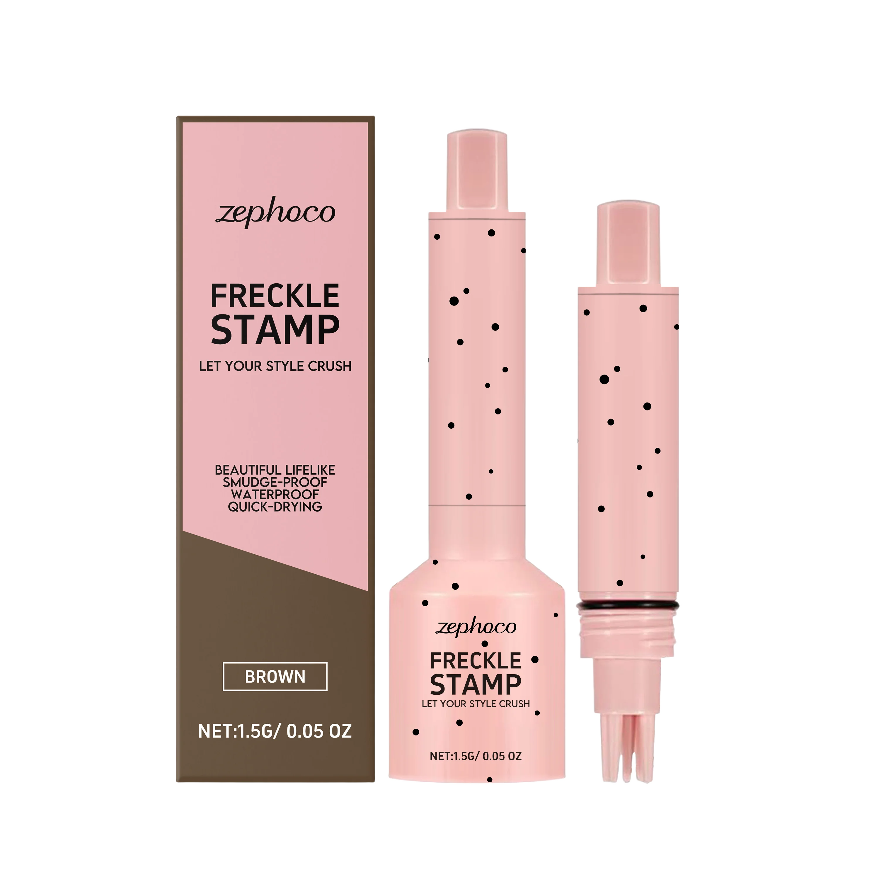 Zephoco Freckle Stamp Quick Drying Waterproof Smudge Proof Natural Qme Brown