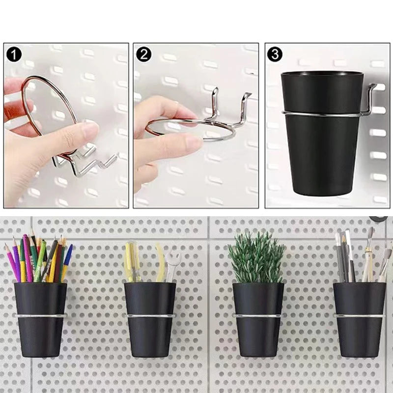 1 Set Pegboard Cup Holder Accessories For Craft Room Hook Baskets Ribbon Organizer Screw Tool For Organizing Accessories Tools Qme