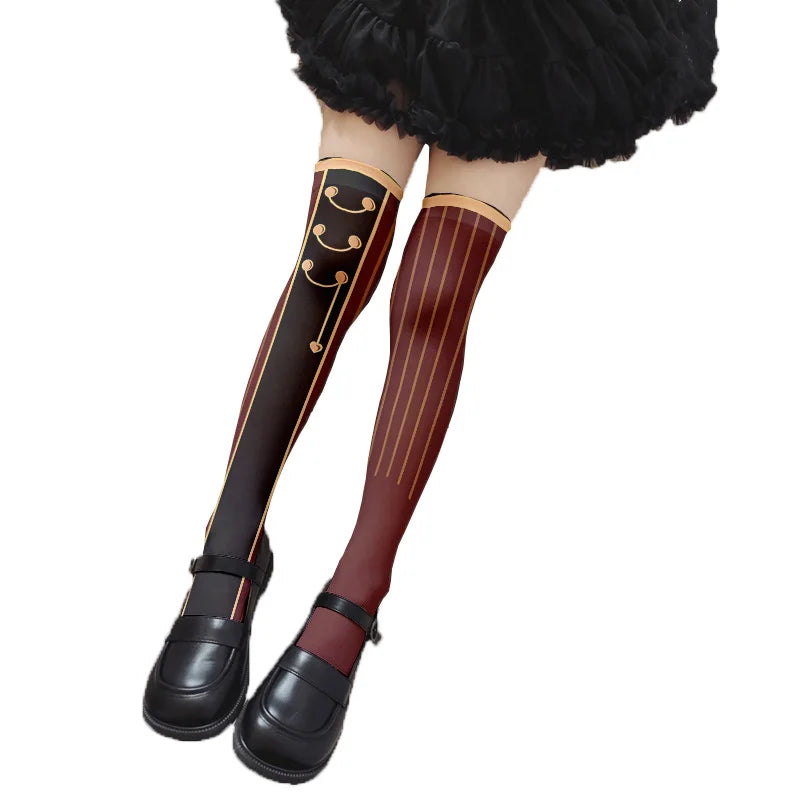 Girl Long Tube Sexy Cute Sweet Lolita Thigh Stockings Cartoon Knee Qme style8 One Size