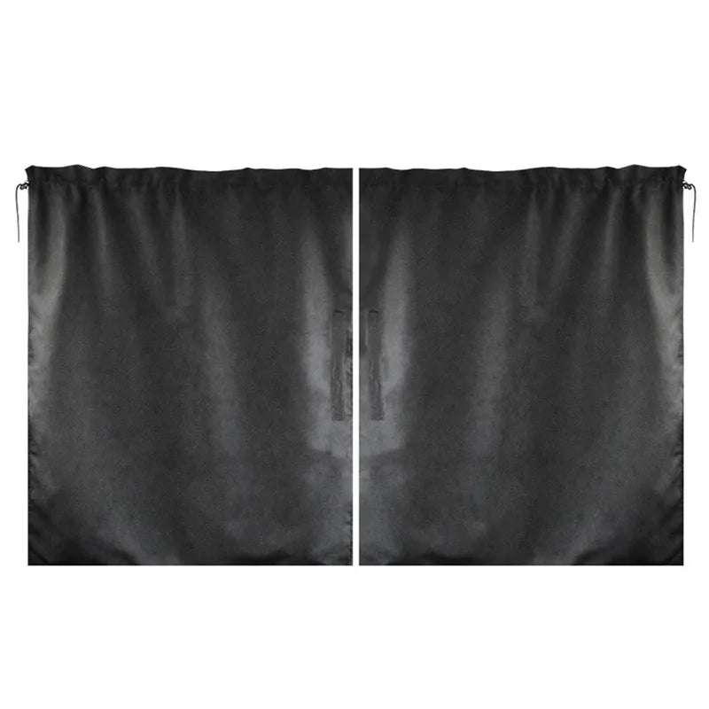 2pcs/set Taxi Car Isolation Curtain Partition Protection Curtain Commercial Vehicle Air Conditioning Sun Shade Privacy Curtain Qme Black