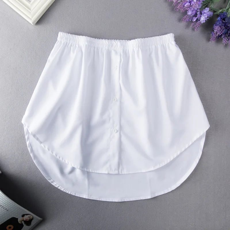 S-5XL Women Fake Shirt Hem Detachable Underskirt Irregular Skirt Tail Blouse Hem Extender Mini Skirt Layered Inner Layer Qme WT 3XL