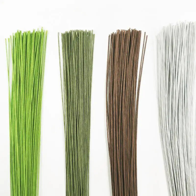 Wedding Home Decor Floral Wire Stems Artificial Green Flower Stem DIY Qme