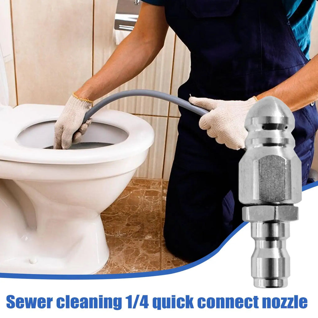new Pressure Washer Sewer Nozzle High Pressure Drain Jetter Hose Nozzle 1/4 Inch Pipe Cleaner Rust-Proof Attachment For Plumbing Qme