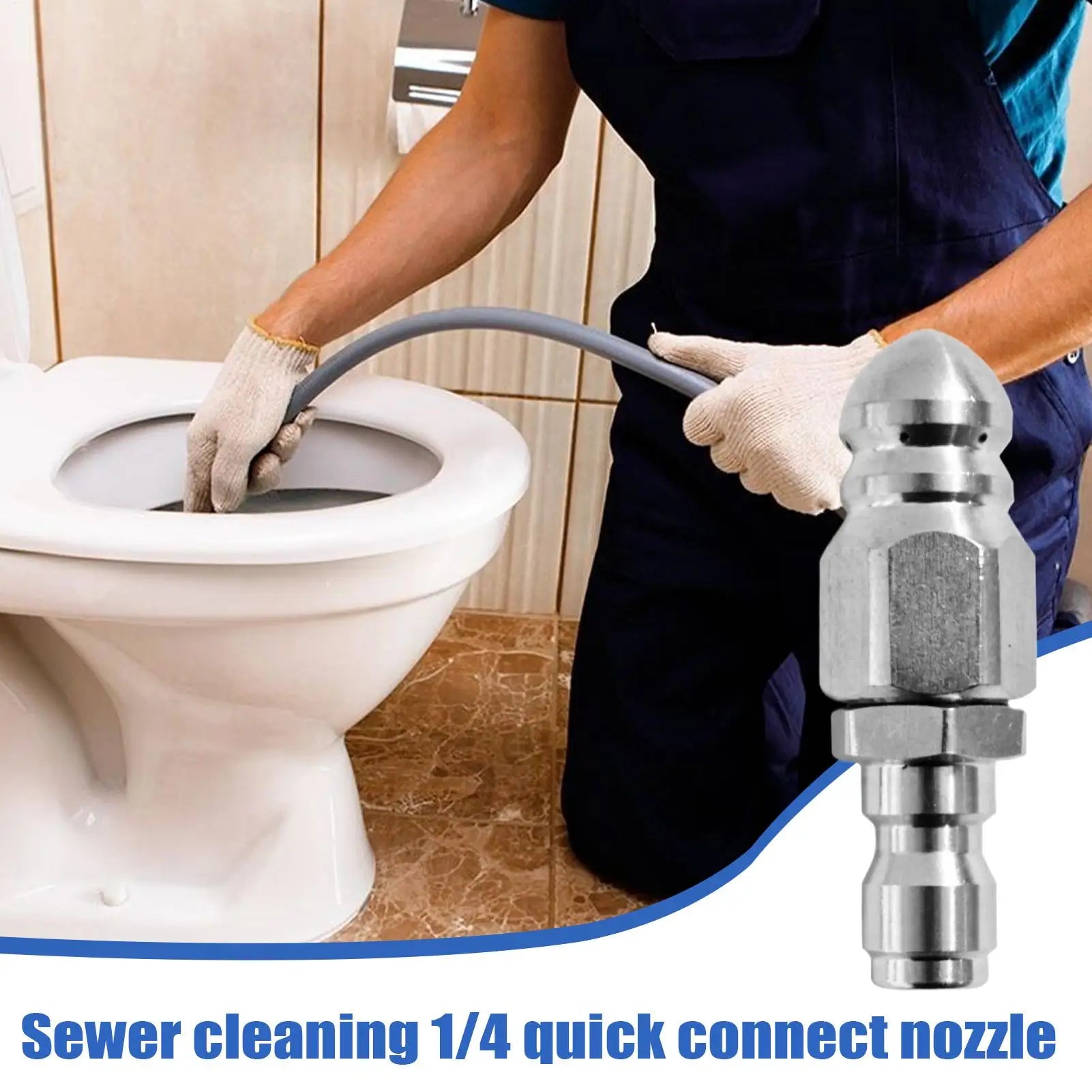 new Pressure Washer Sewer Nozzle High Pressure Drain Jetter Hose Nozzle 1/4 Inch Pipe Cleaner Rust-Proof Attachment For Plumbing Qme