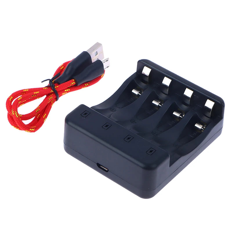 4-slot Smart Ni-zn Battery Charger Indicator Charging Cable LED Qme