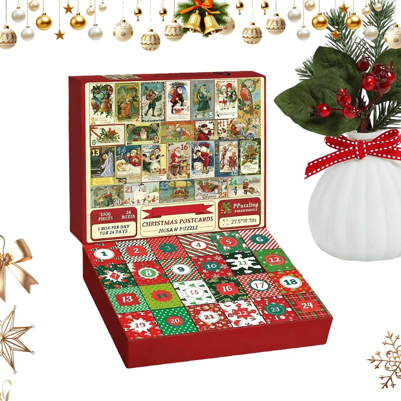 Christmas Advent Toy 2025 Wall Decor Puzzles 24 Days Jigsaw Countdown Qme M China Mainland