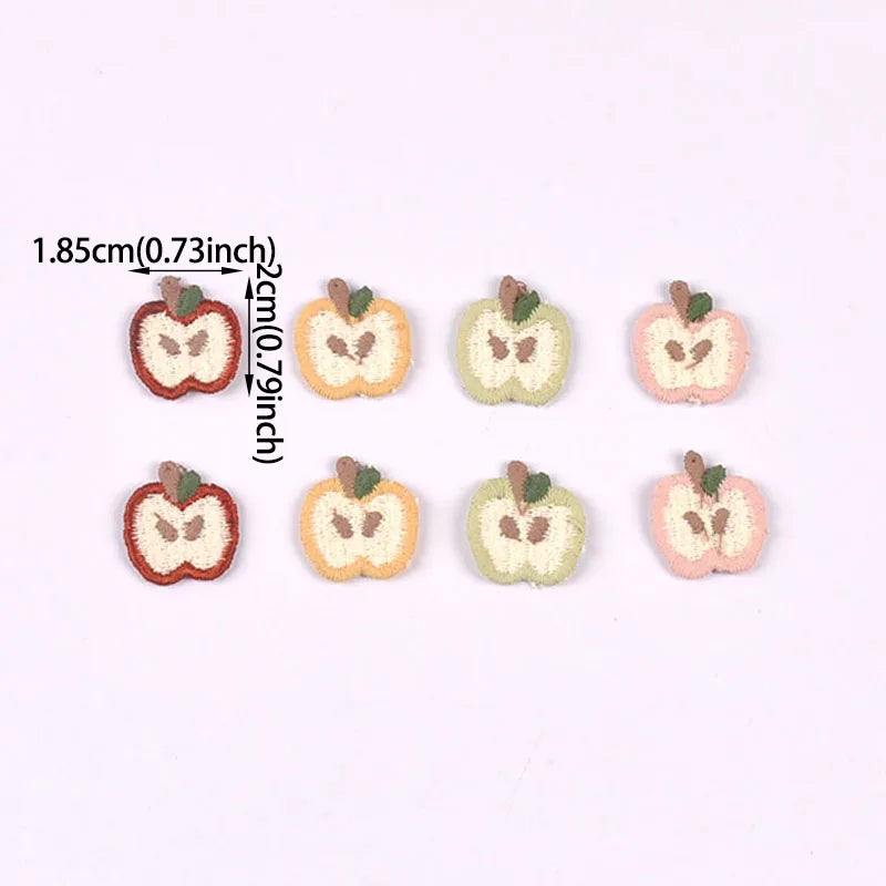 15pcs 18.5x20mm Assorted Color Mini Apple Appliques Cute Sewing Decoration for DIY Clothes Hair Accessories No Glue cp3855 Qme