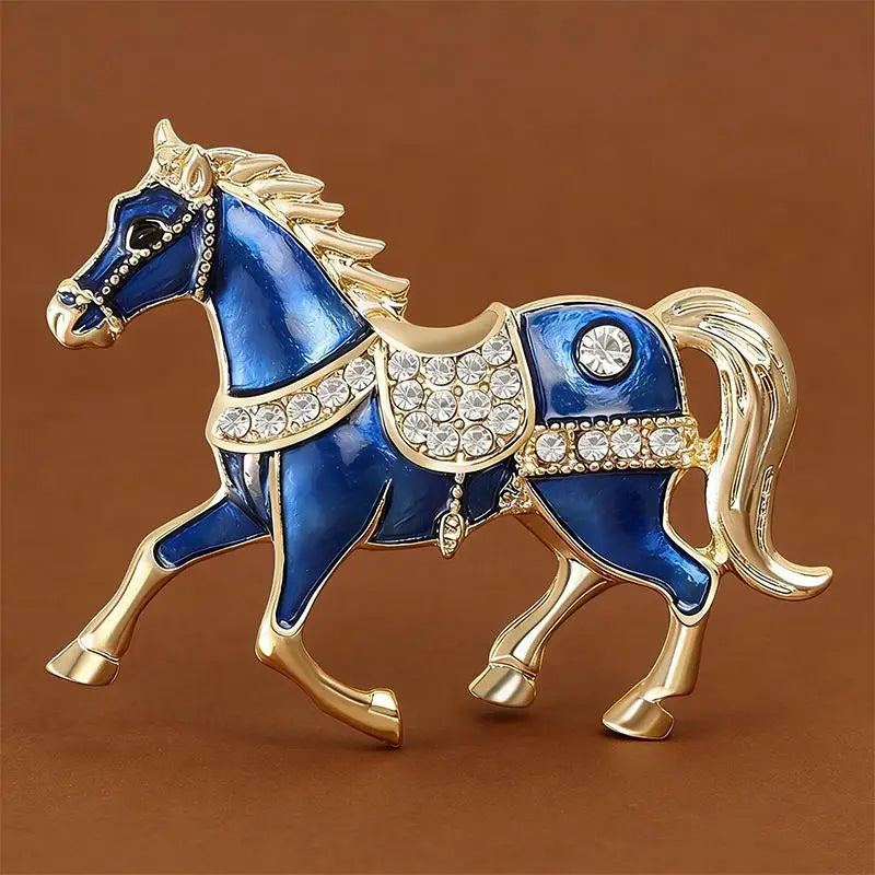 Luxury Horse Brooches For Women Unisex 4-color Elegant Enamel Animal Year Of The Horse Brooch Pins Gifts Qme A6