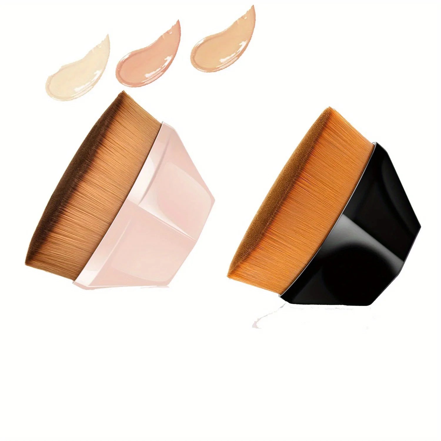 Foundation Brush Kabuki Makeup Brushes 2 Pack Flat Top High-Density Multifunctional Foundation Makeup Brush Qme Default Title