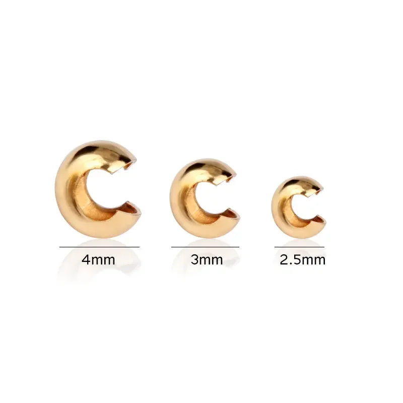 NEW 14K Gold Filled Crimp Covers 14K Gold Filled Clasps Wrapped Cord Buckle Connectors Fit Bracelet Necklace for Jewelry Making Qme