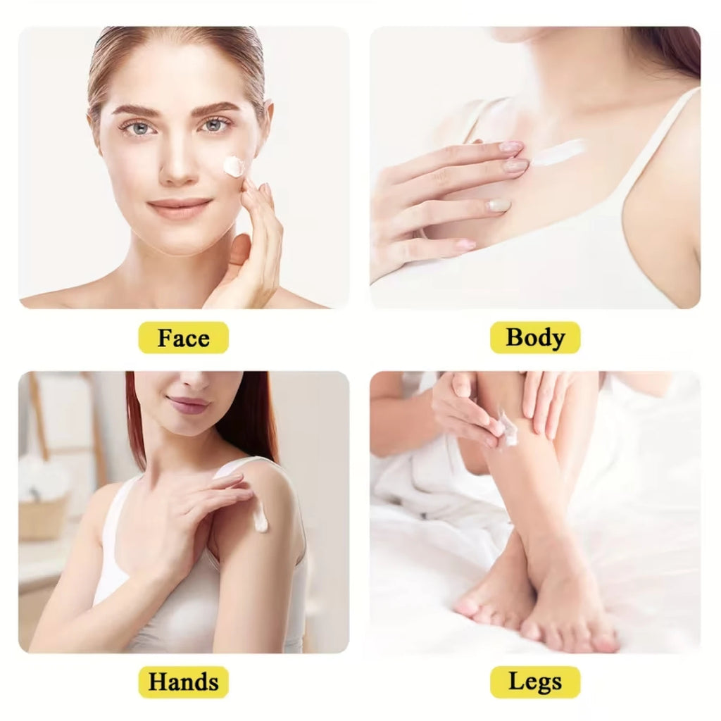 Donkey Milk Hand & Body Cream, Moisturizing & Firming Cream with Hyaluronic Acid & Coconut Oil for Nourished Skin Qme