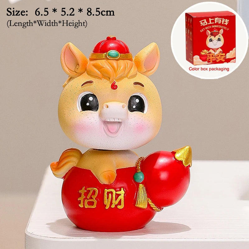 2026 Cute Year Horse Ornament Lucky Toy DIY Desktop Decoration Car