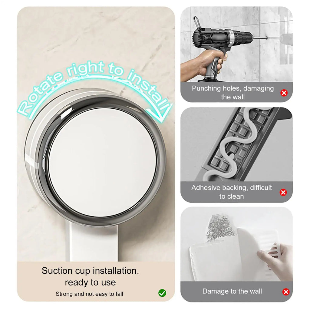 Metal Wall Shelf 3 Tiers Suction Cup Detachable Foldable Storage Shelves Prep Station For Kitchen Dining Room Bathroom Bedroom Qme