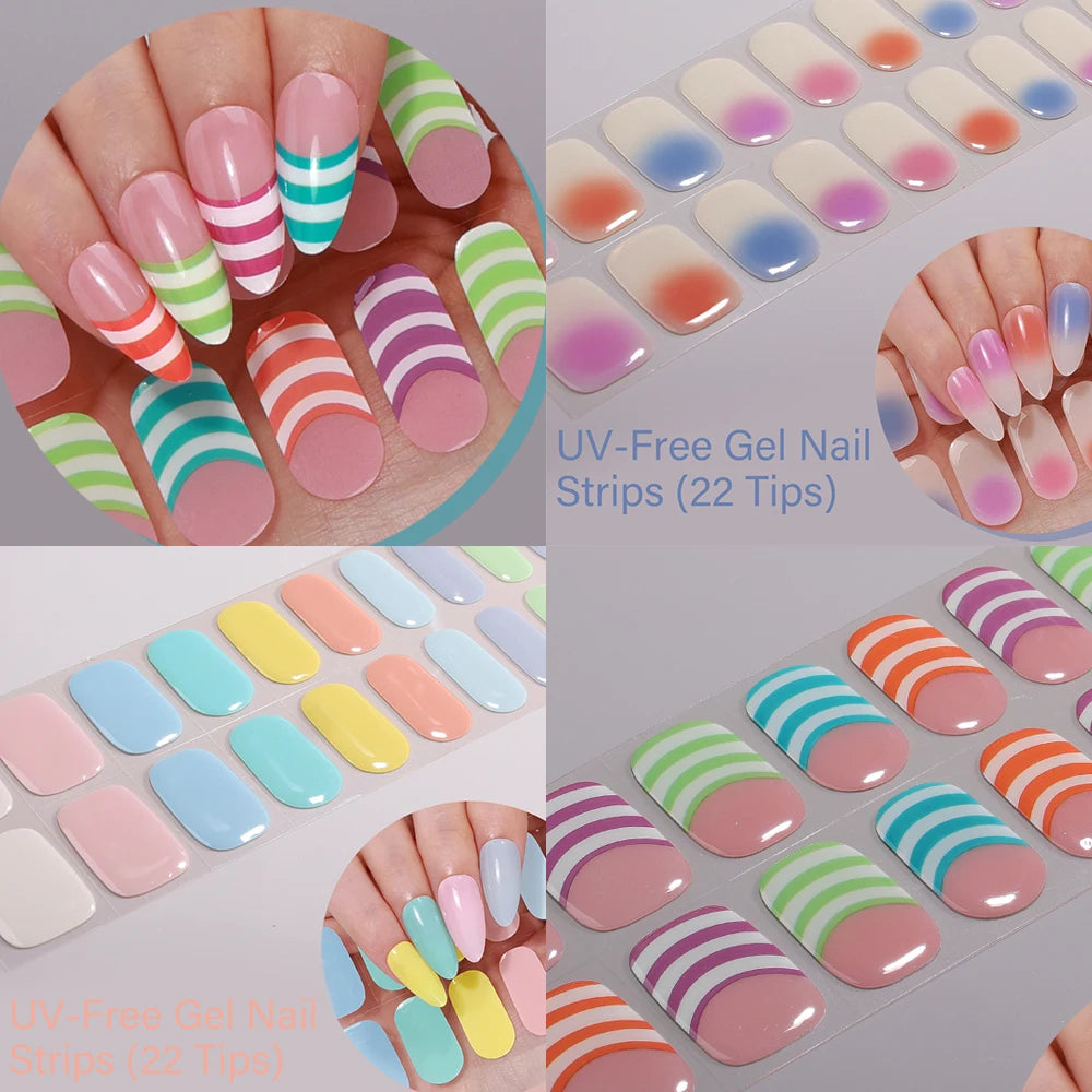 22Tips Full Cover Nail Stickers Valentine's Day Love Polish Sticker Qme