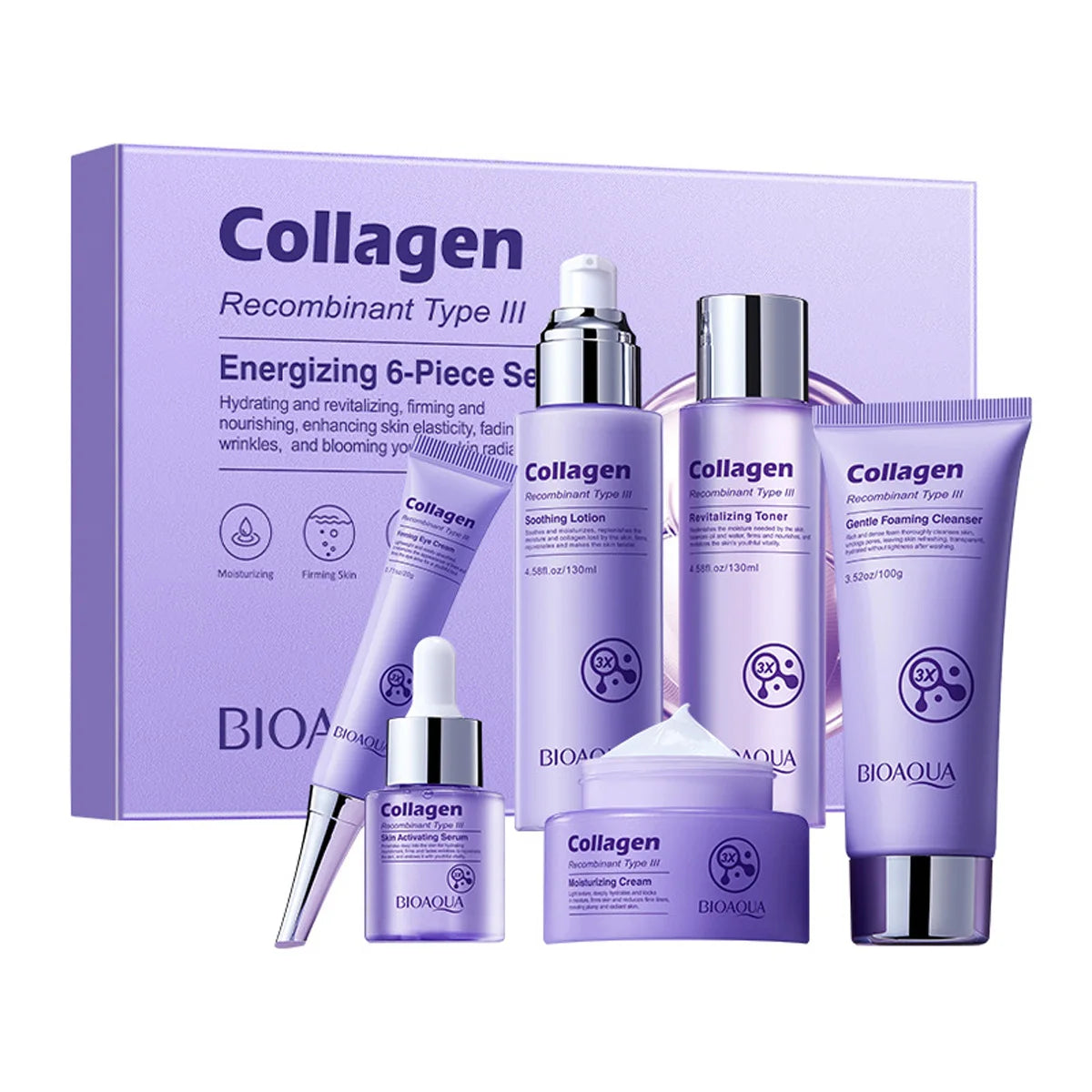 Anti-wrinkle Skincare Six-piece Collagen Anti-aging Firming Including Qme