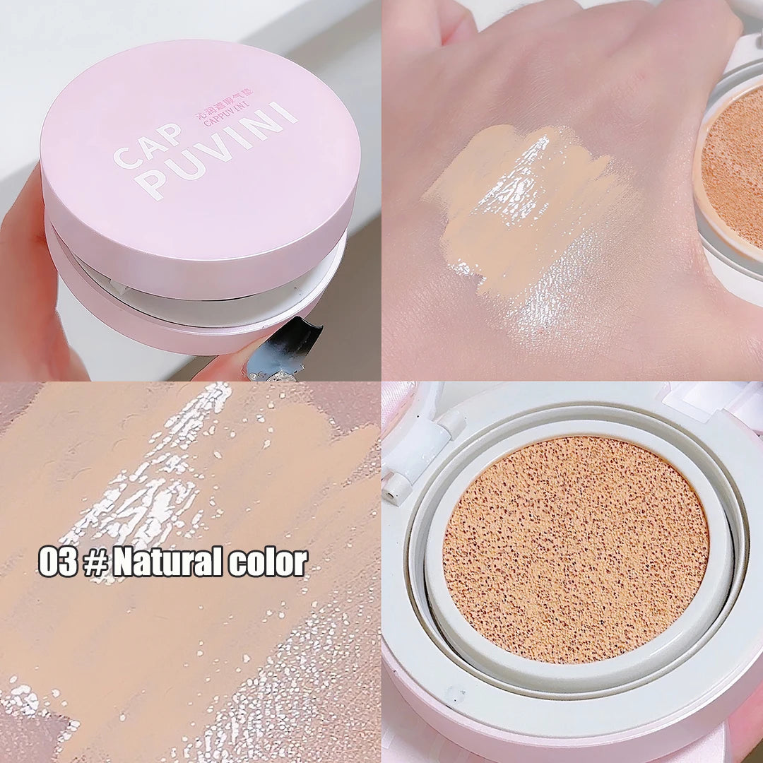 BB Cream Air Cushion Foundation Full Coverage Waterproof Long-lasting Concealer 3 Colors Cushion Compact Face Makeup Base Qme 03 Natural color