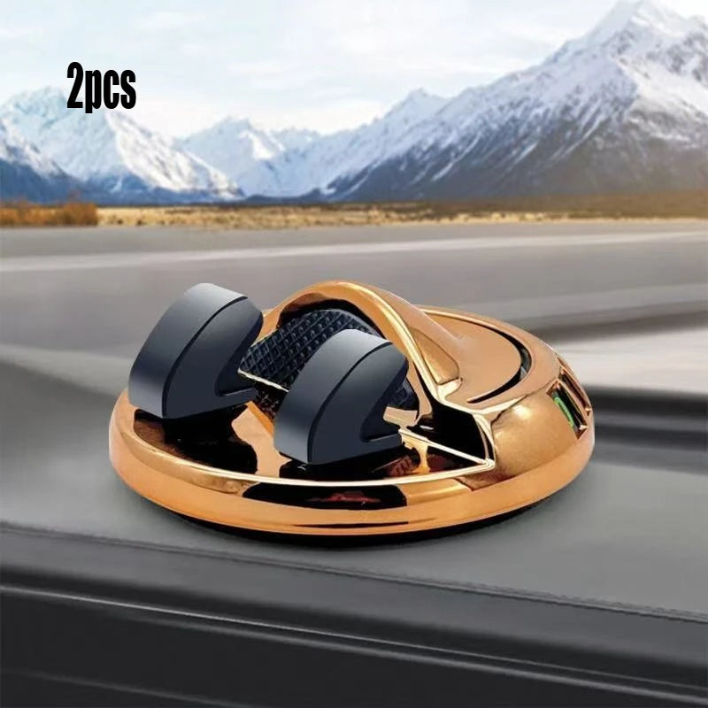 2 in 1 Car Phone Holder with Temporary Parking Number Plate,360° Rotatable Cell Phone Stand,Anti-Slip Luminous Car Phone Mount Qme Golden 2pcs