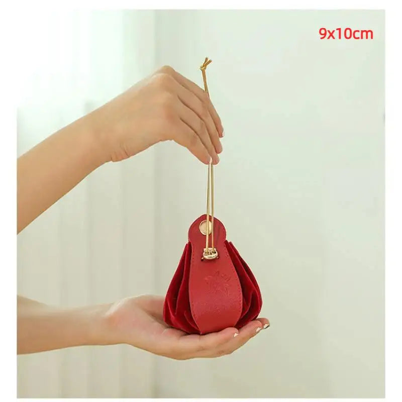 Velvet Drawstring Bag Embossed Floral Pattern Jewelry Storage Pouch Candy Bags For Wedding Party Favors Packaging Organizer Qme size2 A