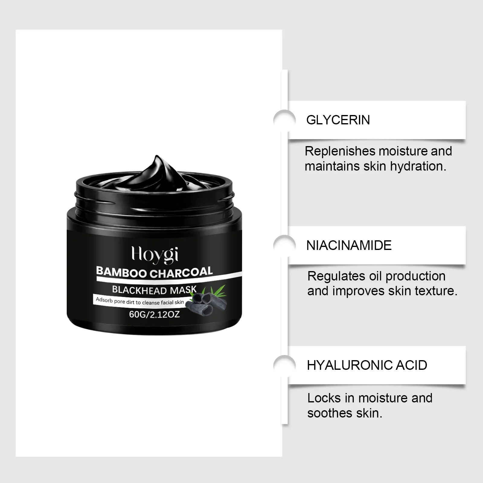 Bamboo Charcoal Blackhead Mask Peel Off Pore Cleansing Nose Mask for Deep Dirt Oil Removal Blackhead Cleansing Skincare Qme
