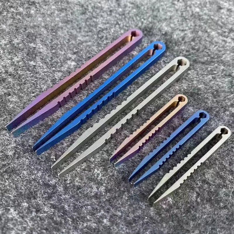 Tweezers Pick Up Clamping Titanium TC4 Clip EDC Multipurpose Gadget Qme