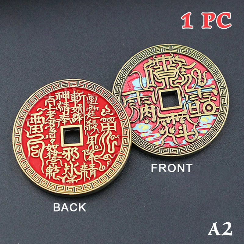 Ancient Chinese Coin Model Mountain Ghost Money Traditional Feng Shui Amulet Of Wealth Leizu Good Luck Coin Hanging Decoration Qme style 7