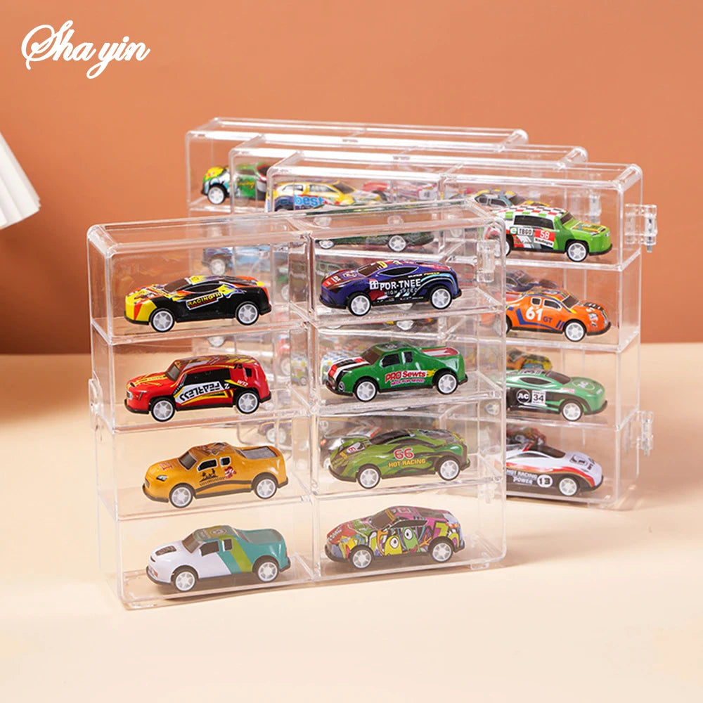 Compact Car Model Storage Display Box, Car Model Dust-Proof Display Stand, Transparent Toy Car Placement Box Qme