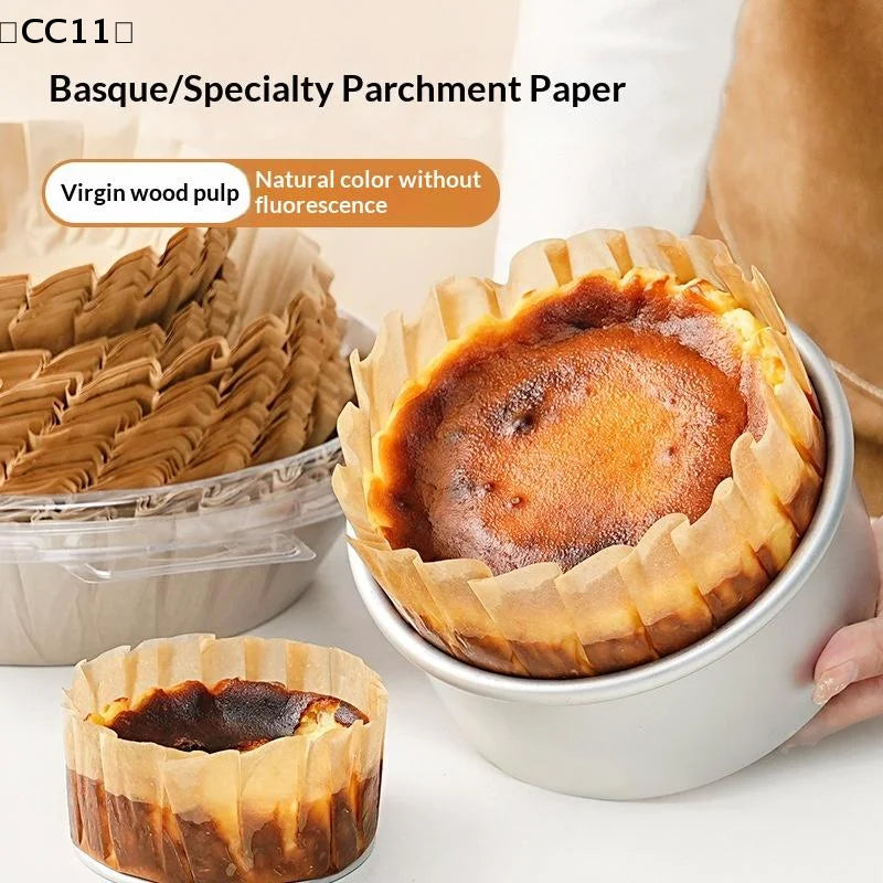 Basque Cheesecake Oil Paper Tray Foldable Cake Mold Disposable Qme