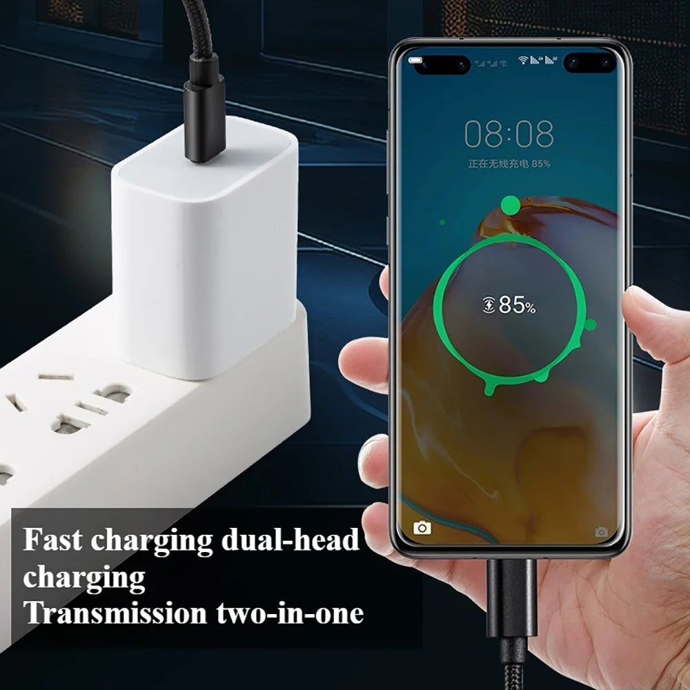 66W Nylon Braided USB Type C to Type C Fast Charging Cable 1/2/3m Quike Charging Data Wire For iPhone Samsung Xiaomi Data Line Qme