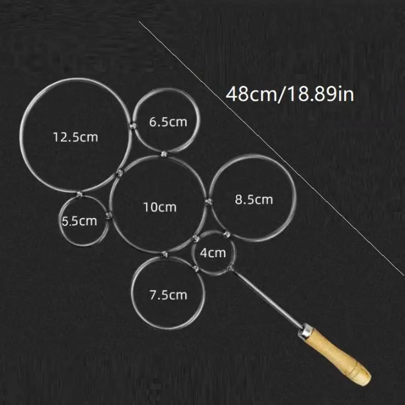 Iron Ring Scalding Bottle Cutter Vases Bottle Remake Tool Round 7 Ring Design Hand And Anti-Scald And Anti Rust With Wooden Hand Qme 1pcs