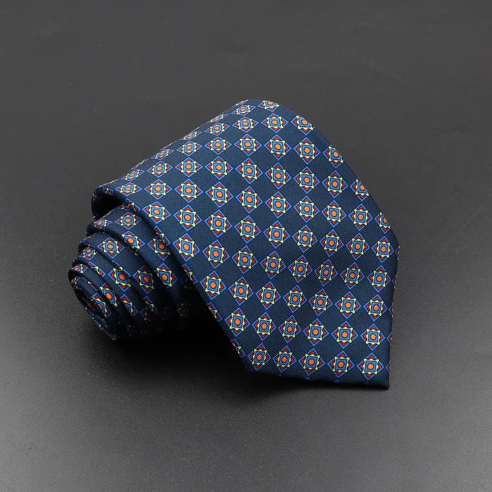Men's Fashion Silk Tie Soft Novelty Necktie Blue Green Orange Ties