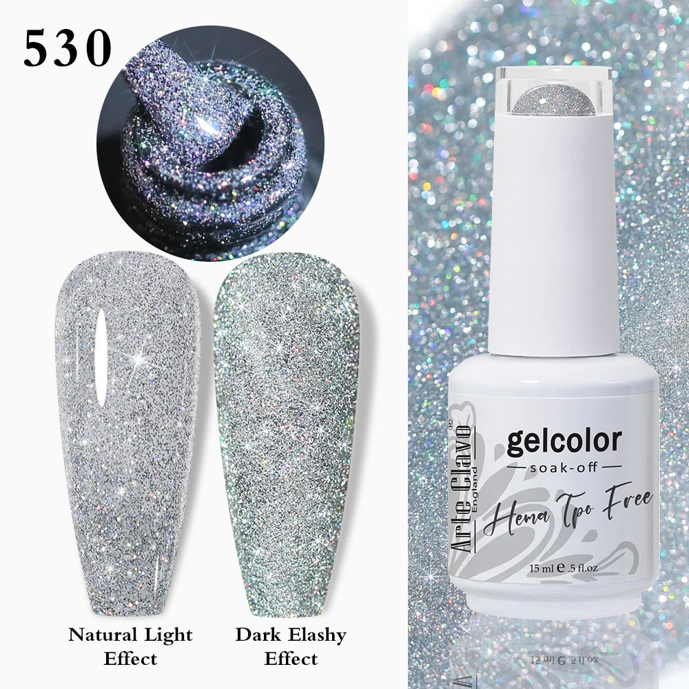 Arte Clavo Crystal Crushed Diamond Pink Blue Gel Nail Polish 2026