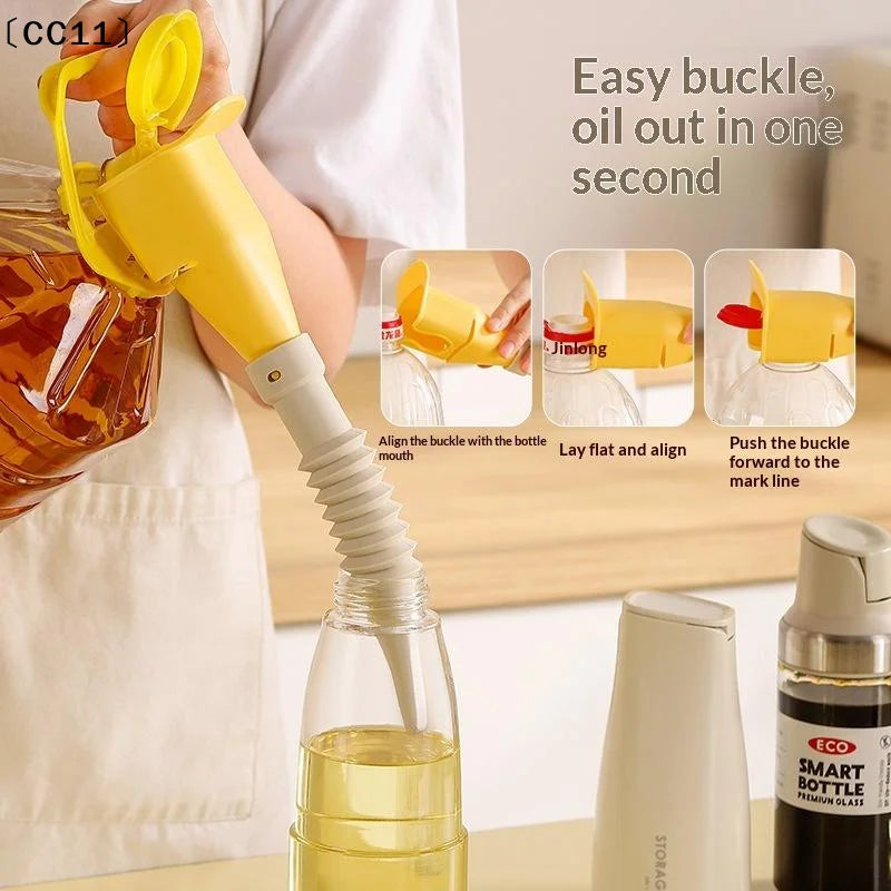 Plastic Refueling Funnel Portable Folding Telescopic Hose Bayonet Qme