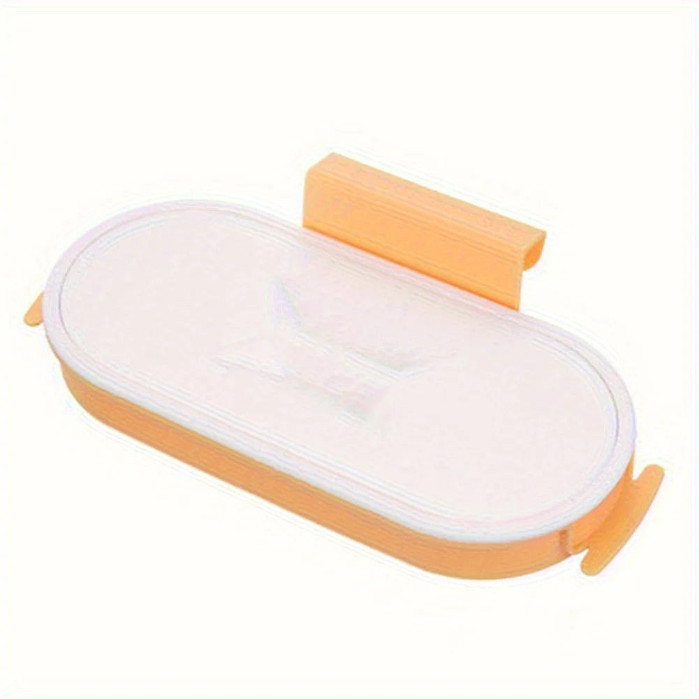 1pc Wall Mounted Trash Bag, Simple Household Hanger, Kitchen Cabinet Trash Bag Holder, Trash Storage Holder Qme Yellow