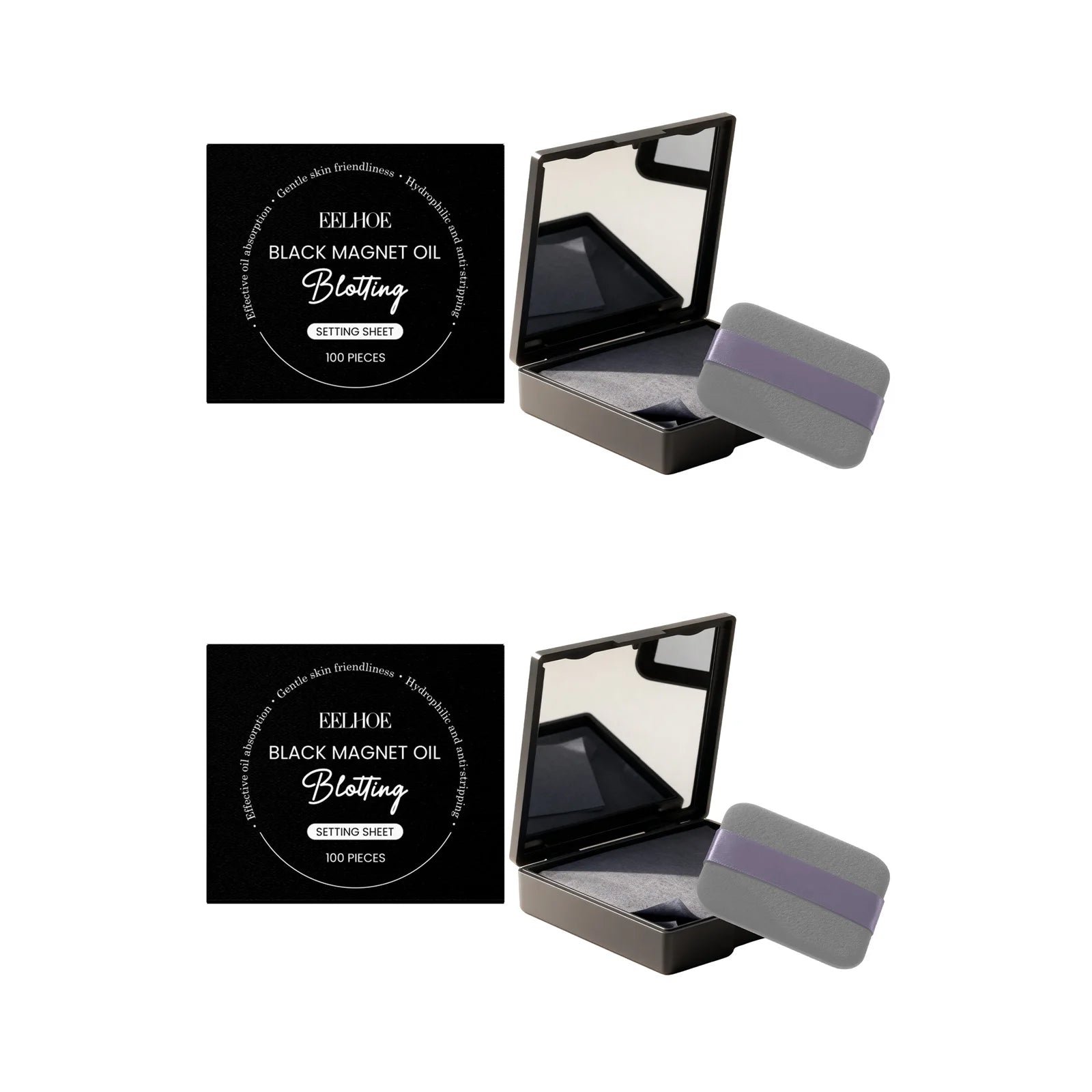 Facial Oil Blotting Paper With Mirror Oil Absorbing Refreshes Skin Makeup Protection Portable for Face Shine Control Daily Use Qme 2 Sets