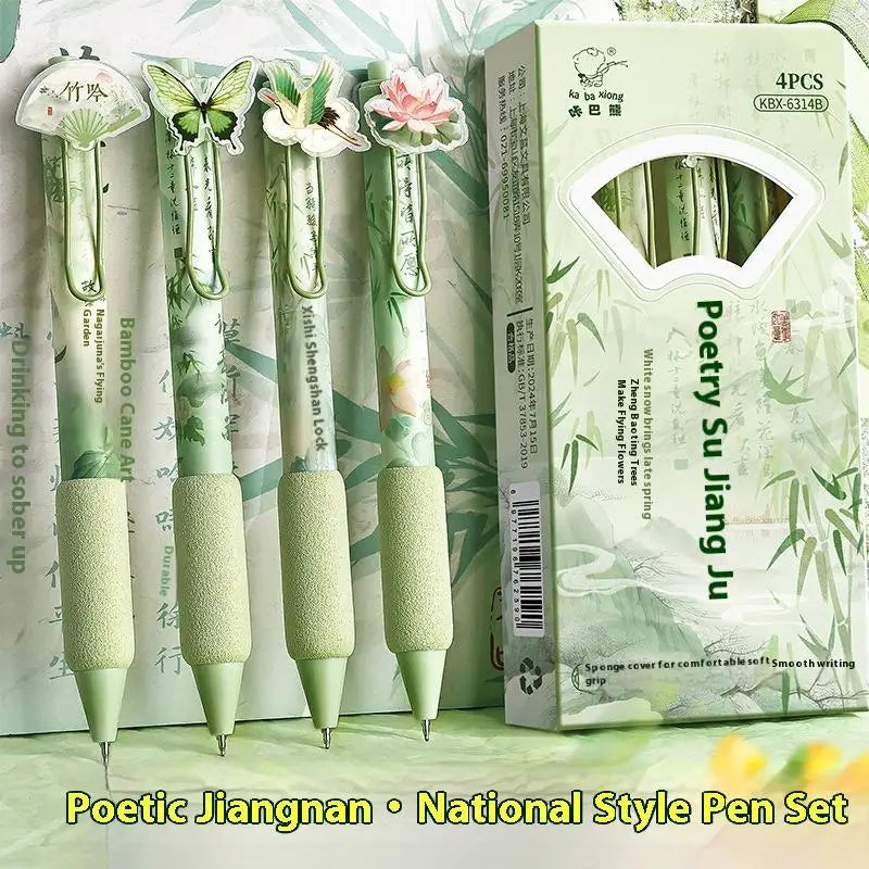Black Ink Press Gel Pen Butterfly Patch Ballpoint Writing Tools Qme